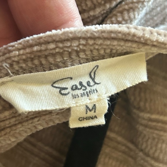 Easel Cream Velour Long Sleeve Top w/ Criss Cross Back. Size Medium. - Picture 3 of 11